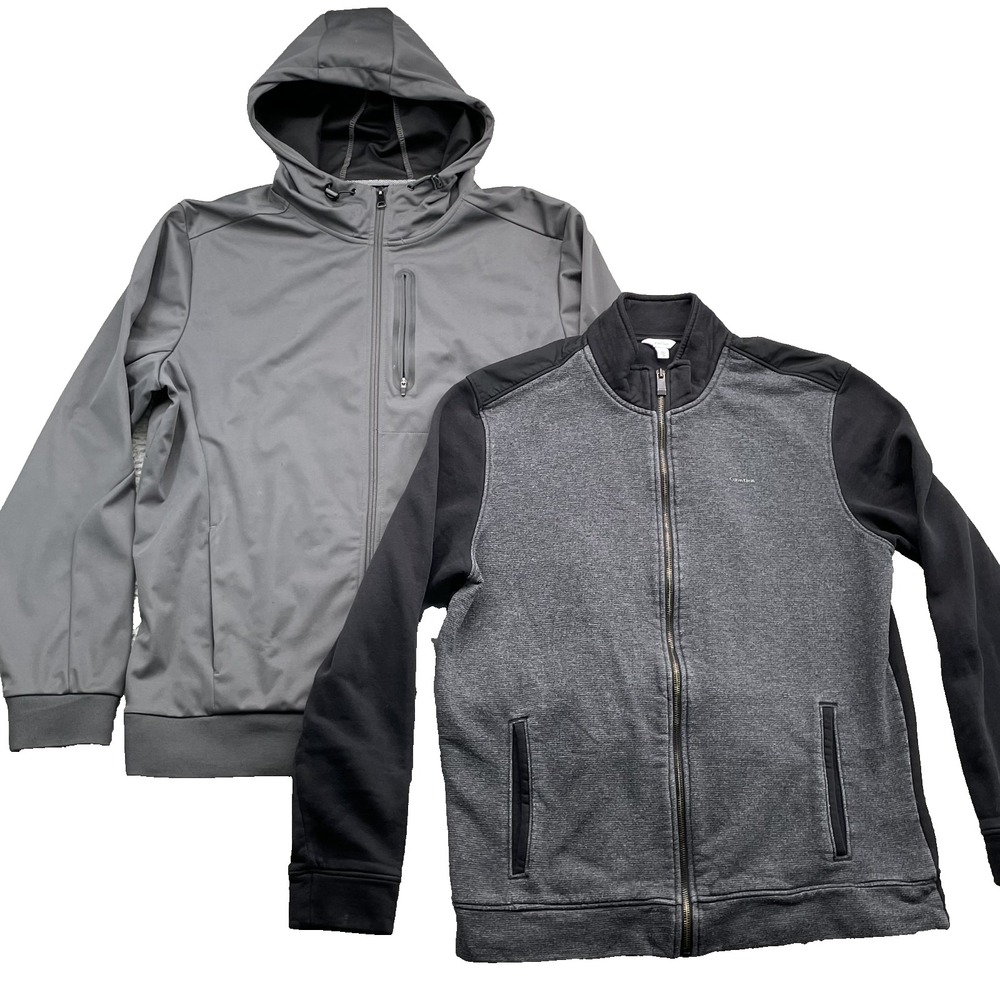Calvin Klein Mondetta Jacket Sweater Lot of 2 Mens Large Running Active Gorpcore
